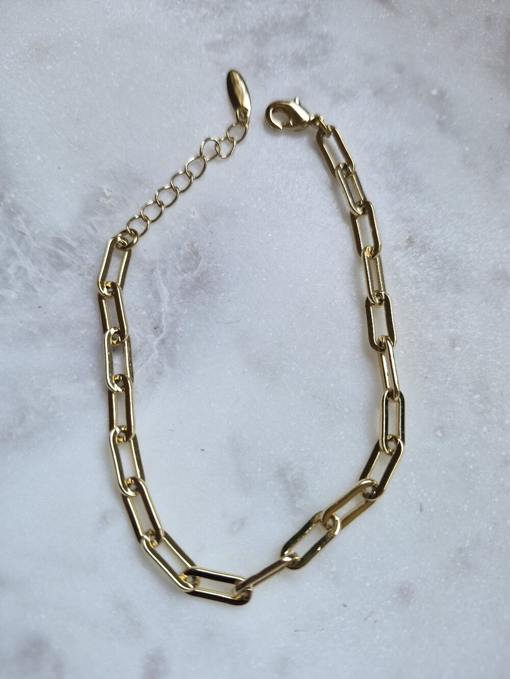 18k Gold Plated Paperclip Bracelet